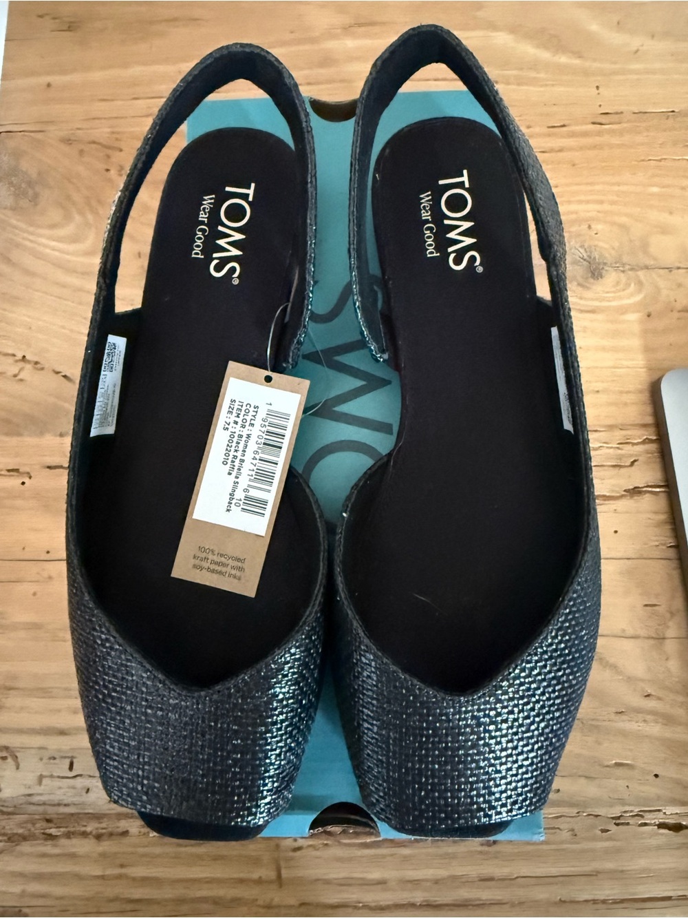 NWT TOMS Briella Slingback size 7.5 - Black
